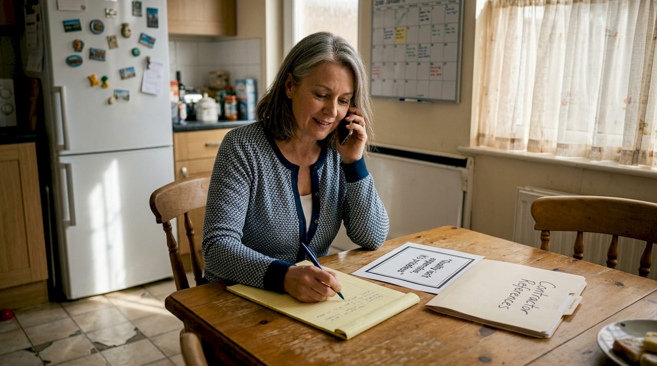 Homeowner calling contractor references