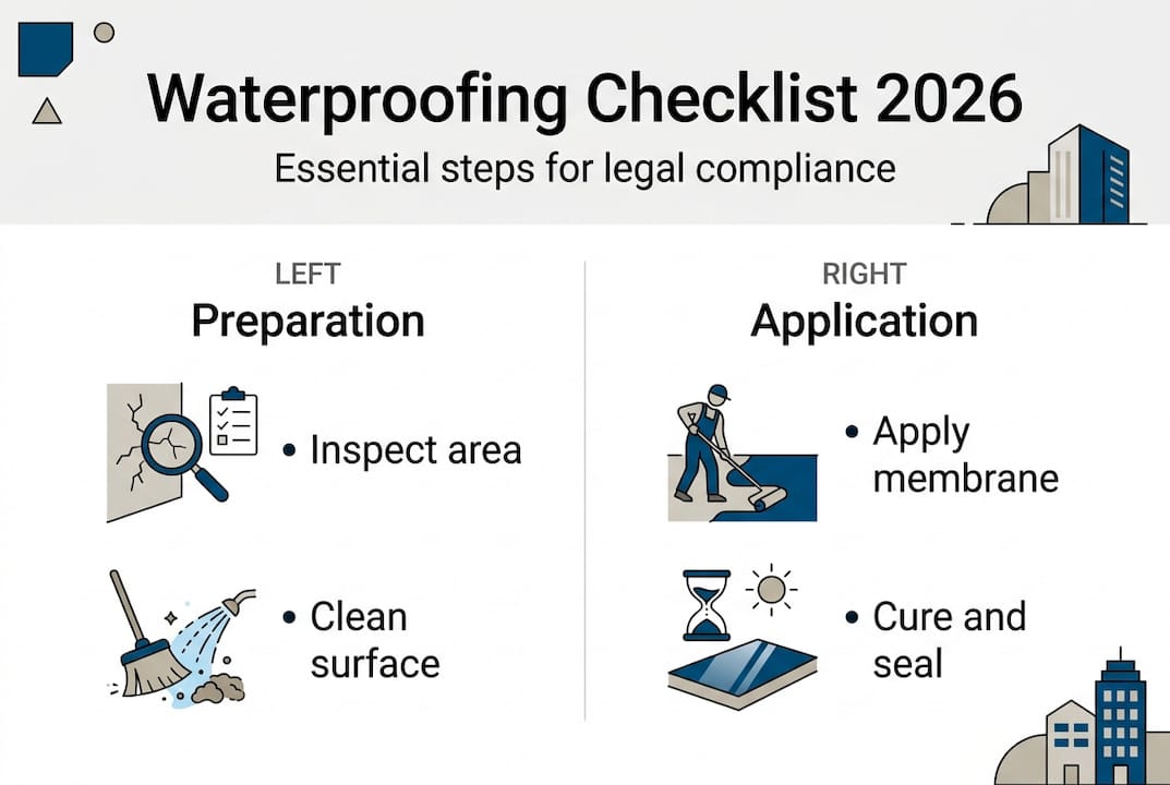 Infographic of waterproofing compliance checklist