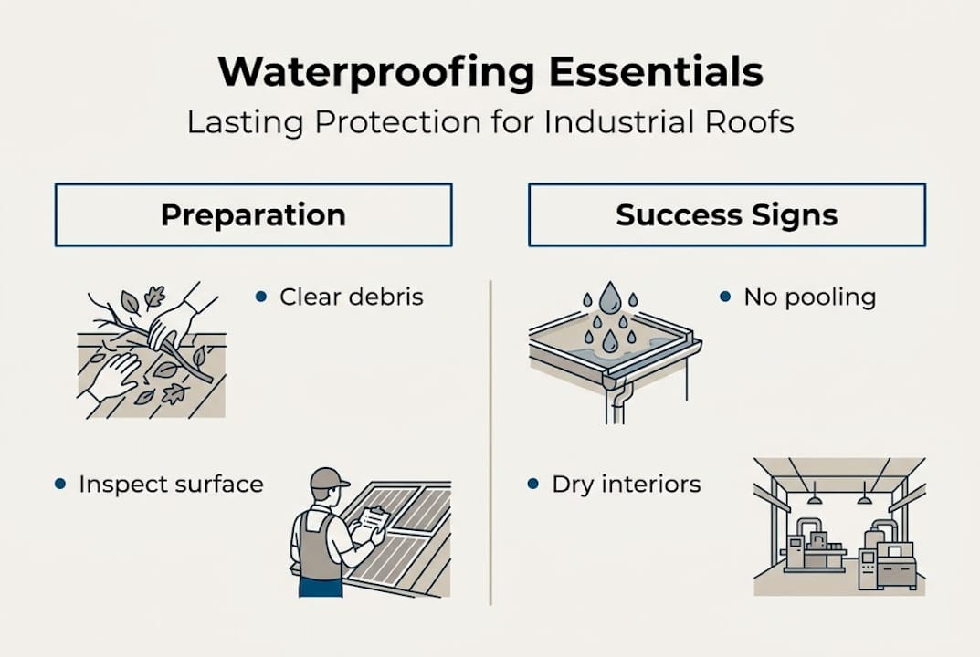 Infographic: waterproofing steps and signs of success