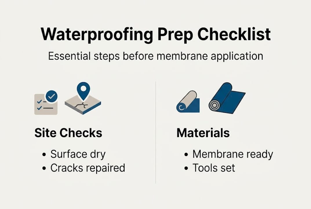 Infographic of waterproofing preparation steps