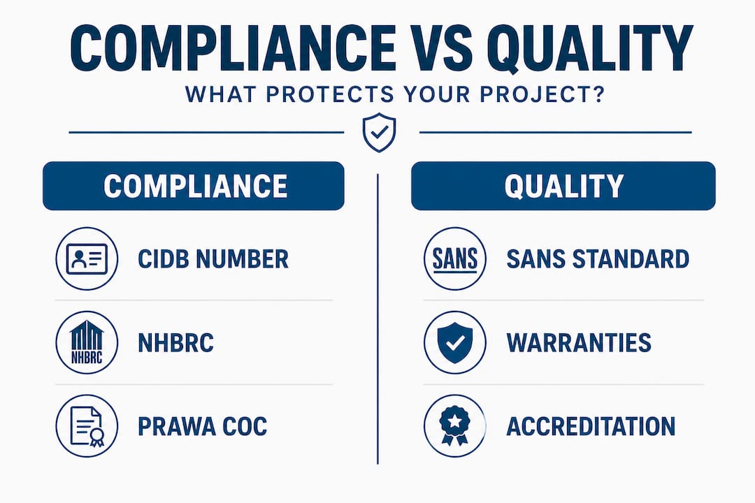 Infographic comparing compliance and quality factors