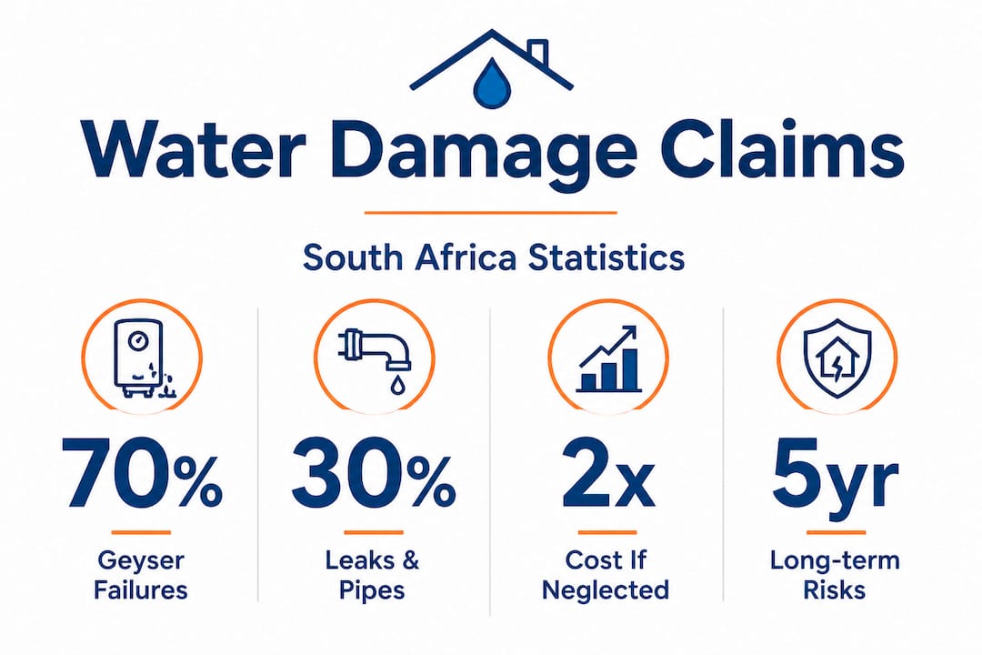 Infographic showing water damage claim statistics