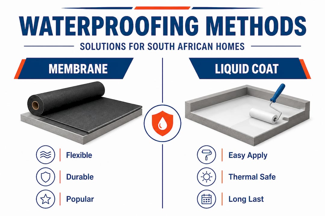 Infographic comparing waterproofing methods