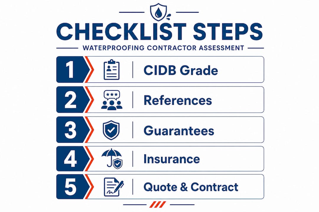 Infographic showing steps for contractor assessment checklist