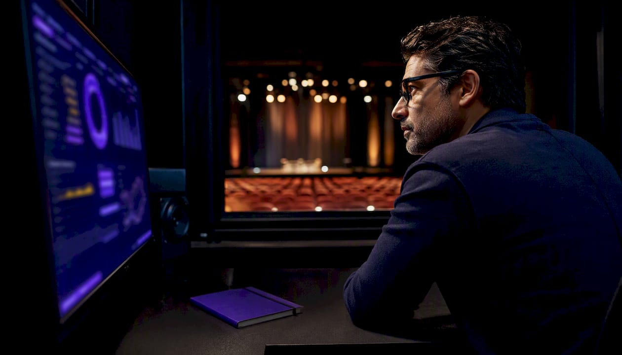 Analyst reviewing cultural venue ad performance