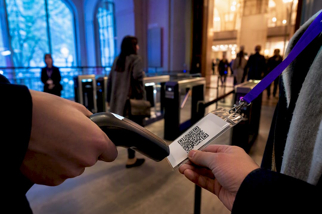 QR code scanned at event entrance