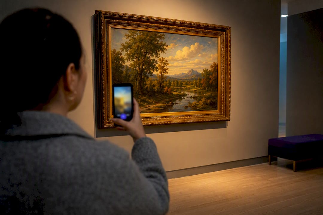 Visitor testing augmented reality museum exhibit