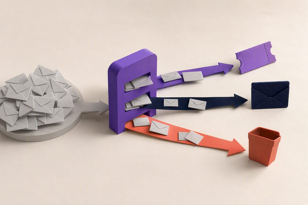 Illustration of email audience filtering paths