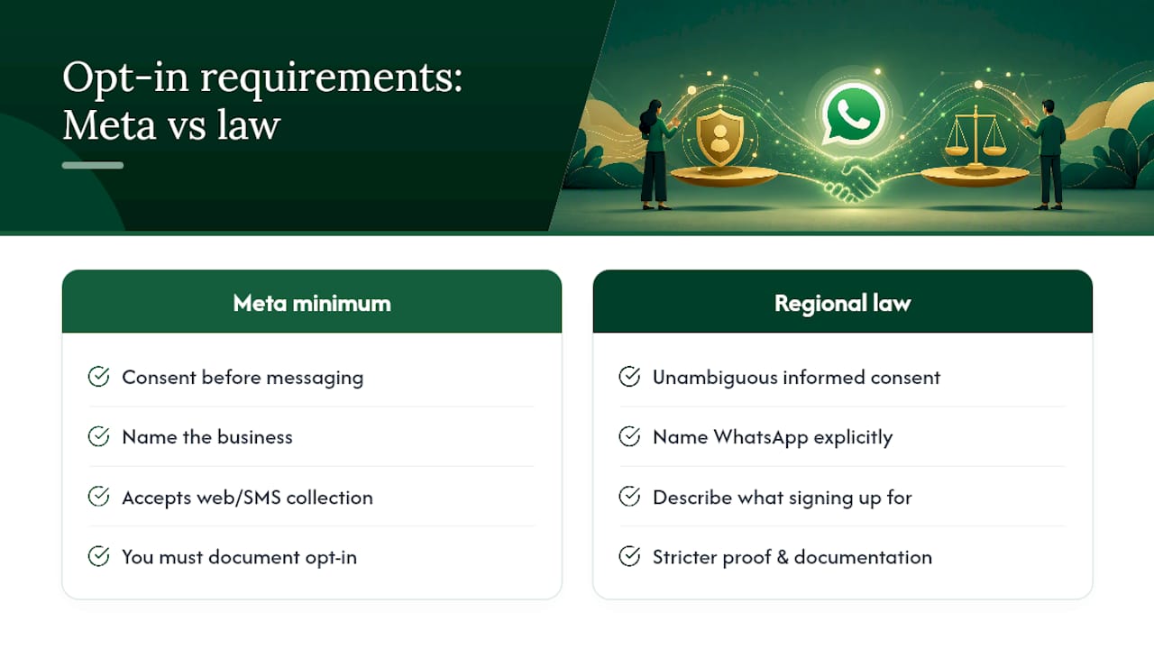 What does Meta's WhatsApp opt in policy actually require? — overview diagram