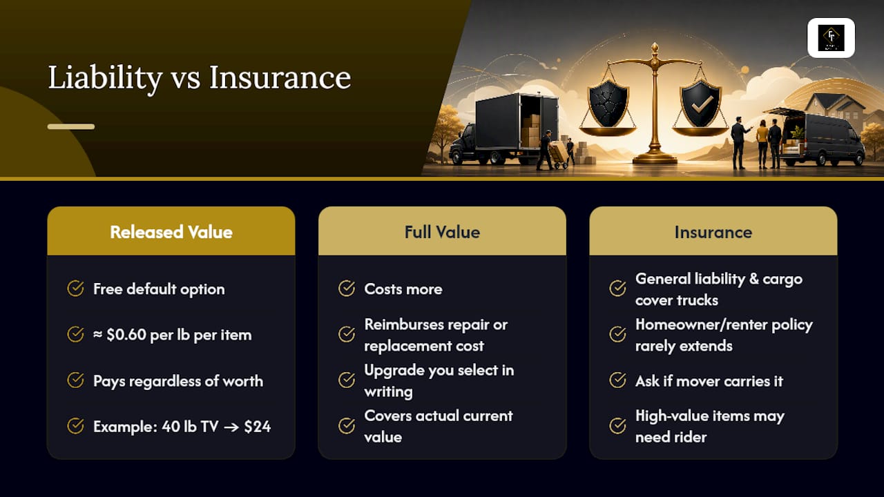 Moving valuation and insurance comparison