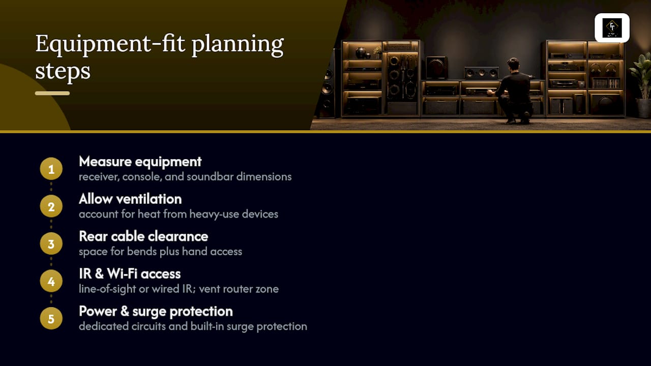 Media equipment fit planning diagram