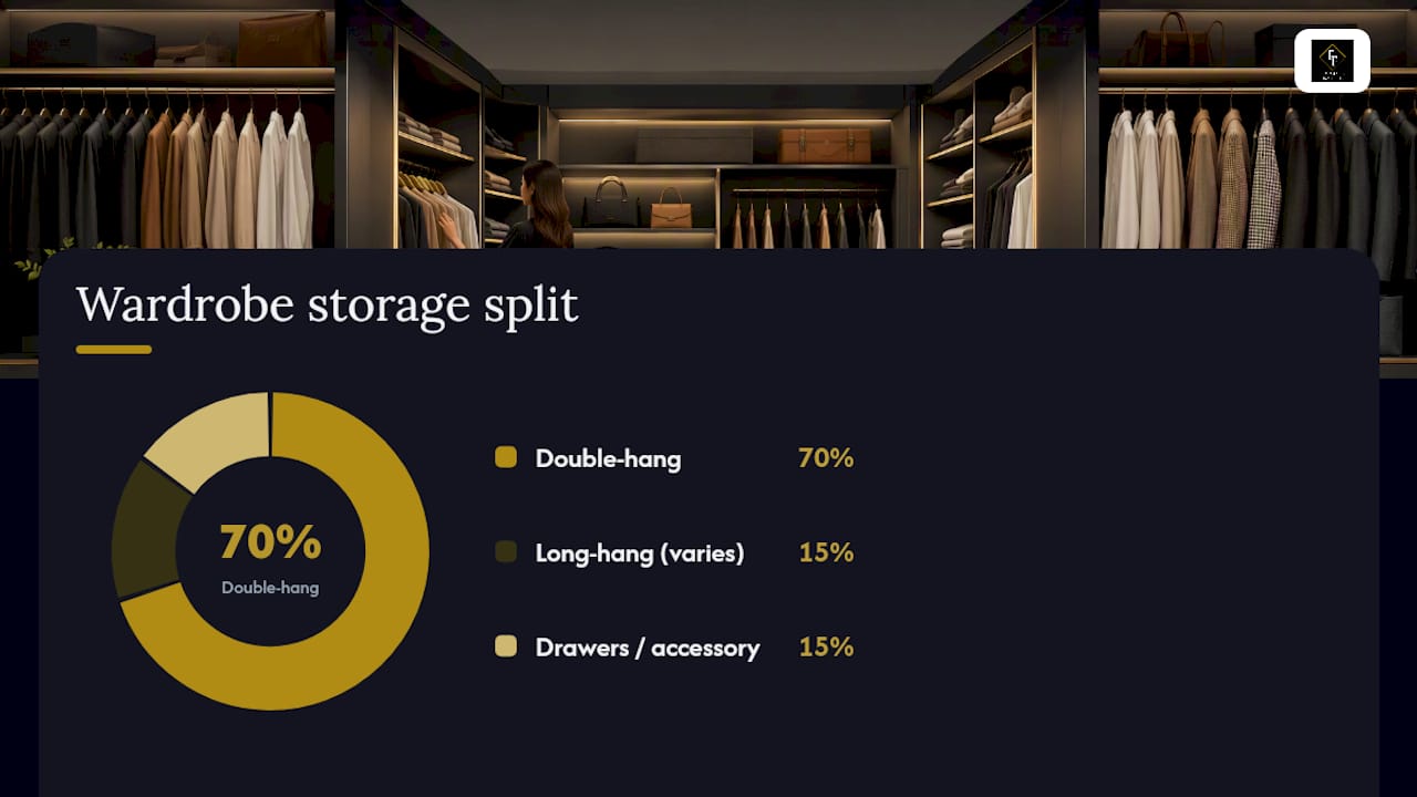 Proportional closet storage allocation diagram