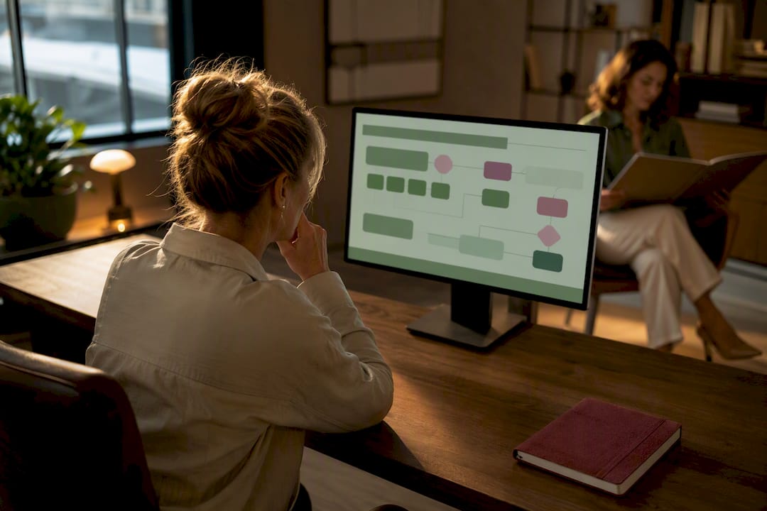 Marketer reviewing an AI campaign workflow