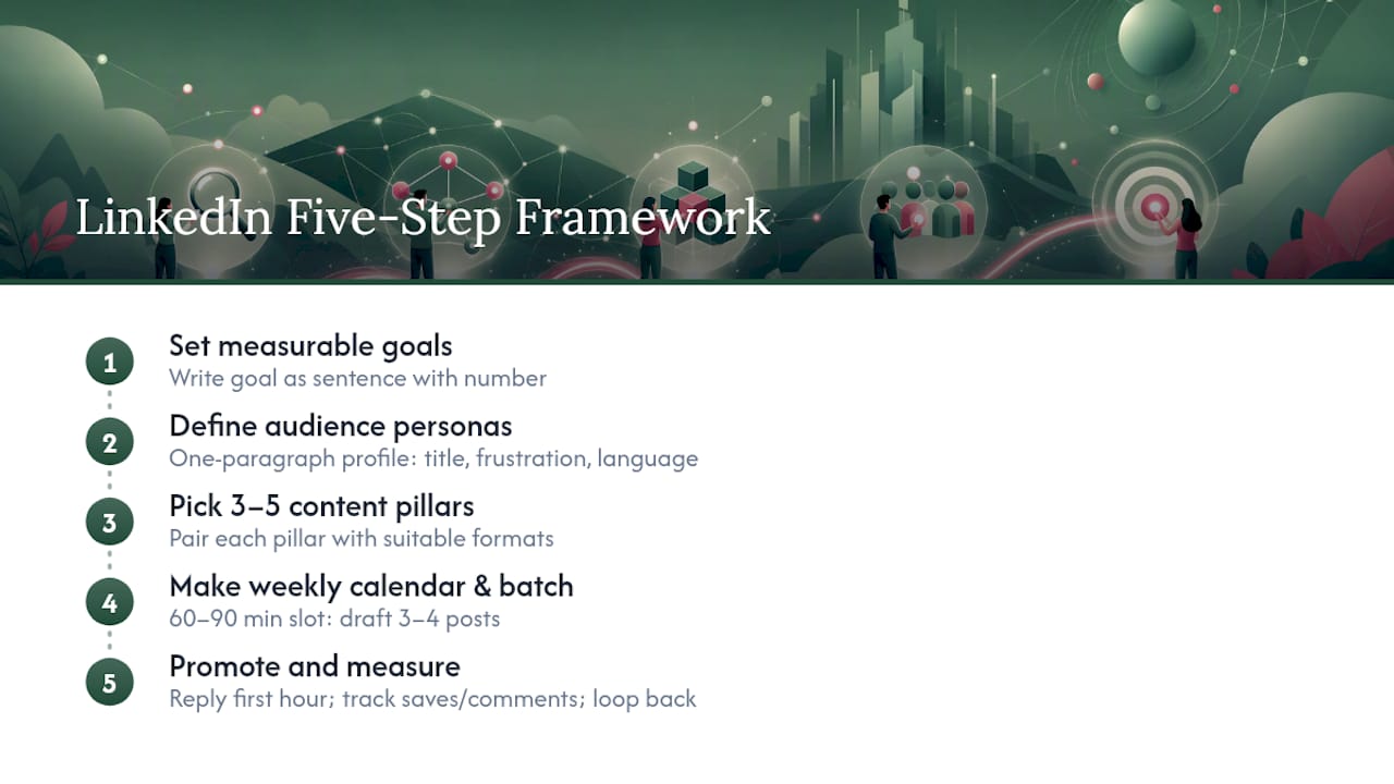 Five-step LinkedIn content strategy framework