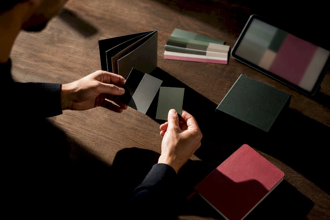 Brand audit materials arranged for review