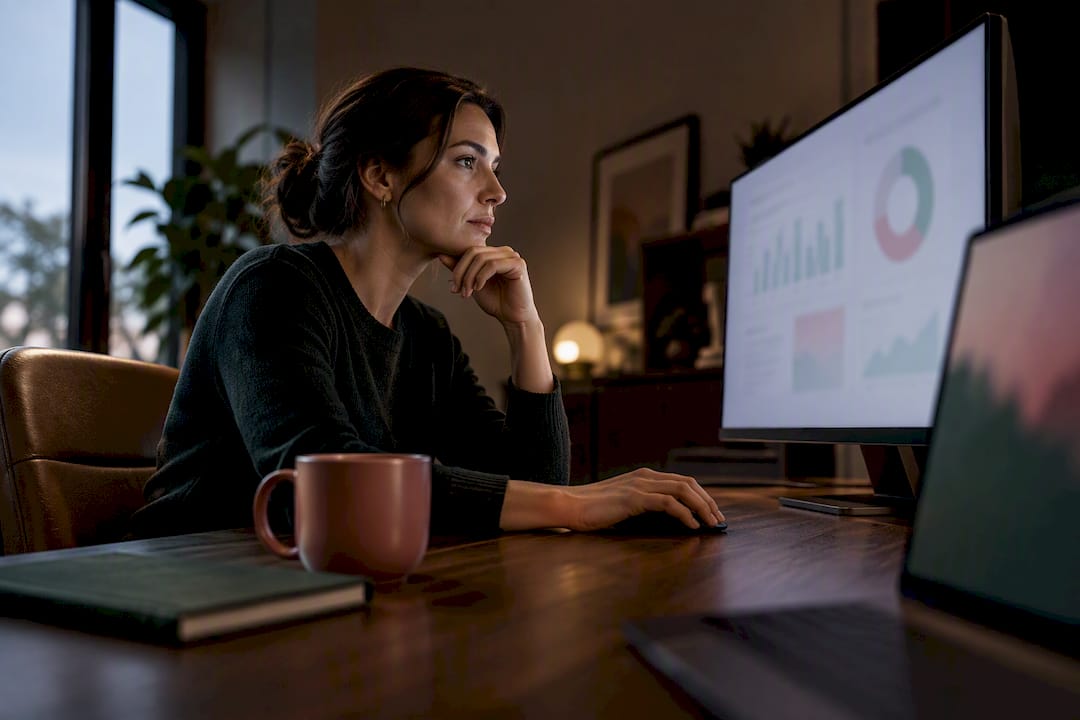 Marketing leader reviewing measurement dashboard