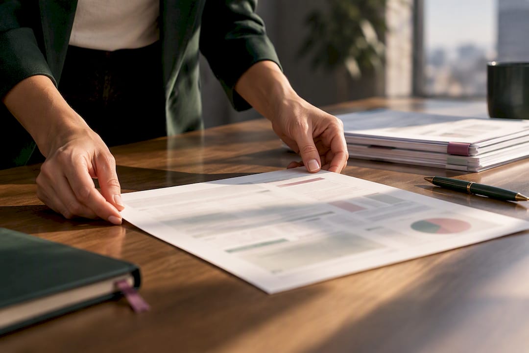 Annual marketing plan arranged on strategy table