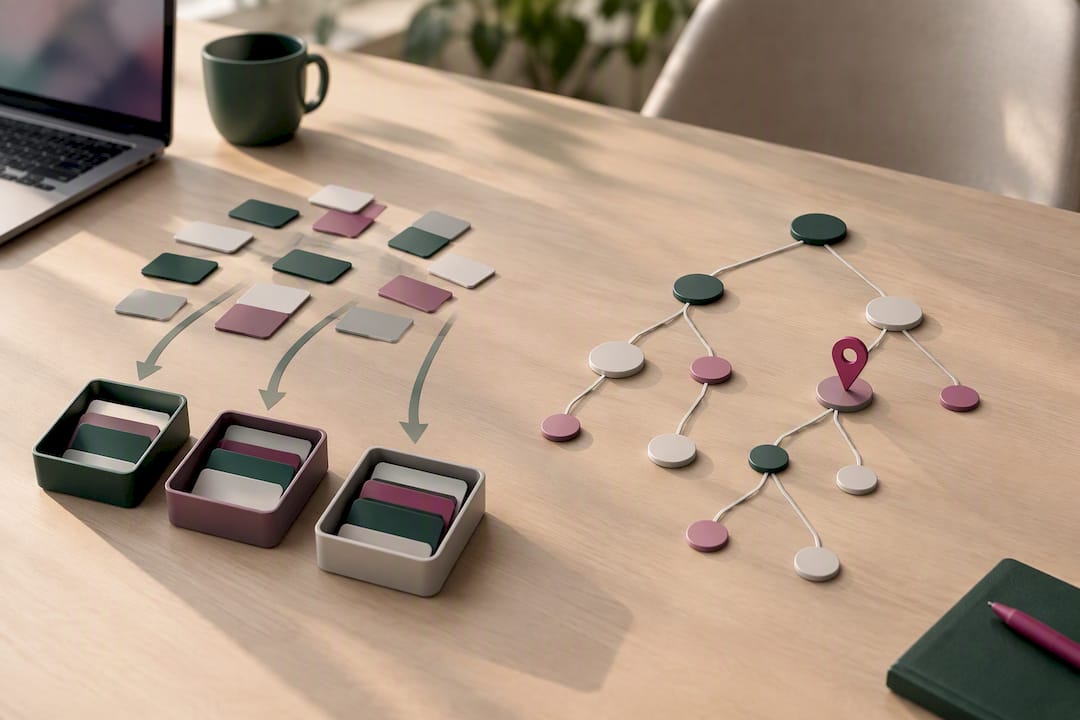 Card sorting and tree testing comparison
