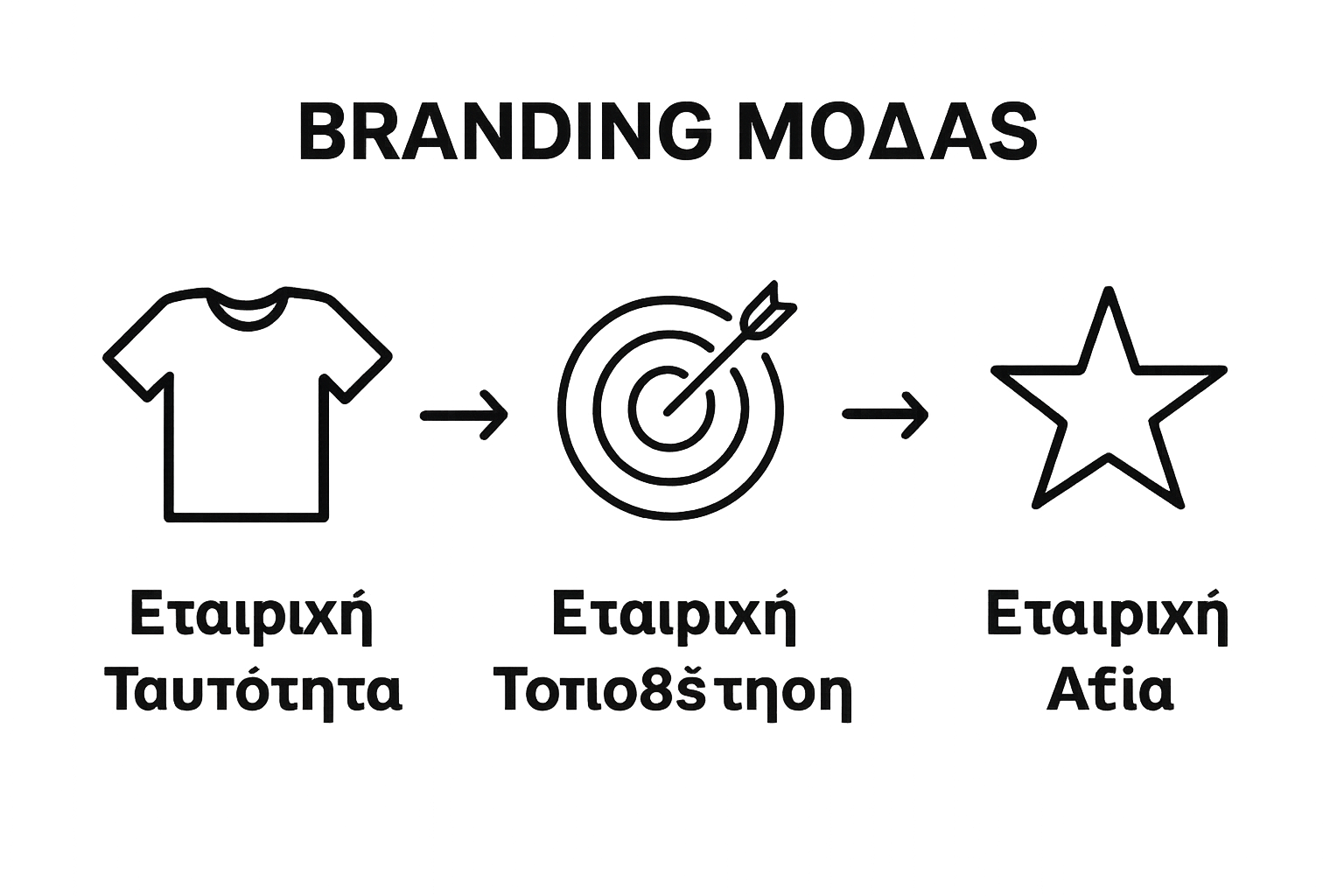 Simple infographic comparing core concepts in fashion branding