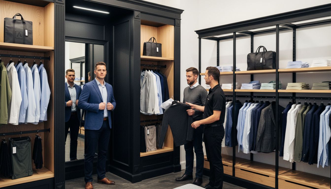 δοκιμή ανδρικών ρούχων