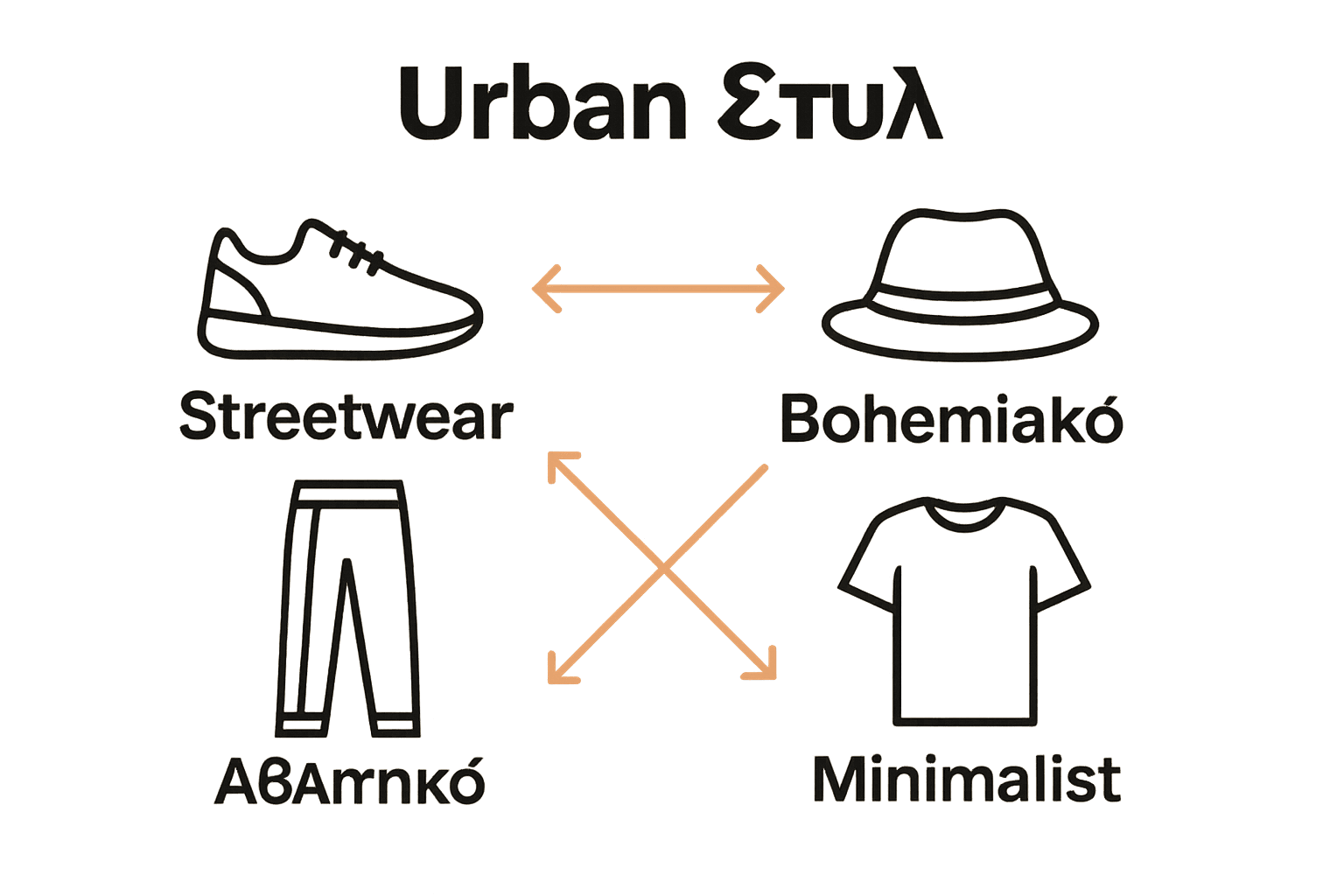 Γραφικό σύγκρισης βασικών urban στυλ για άνδρες