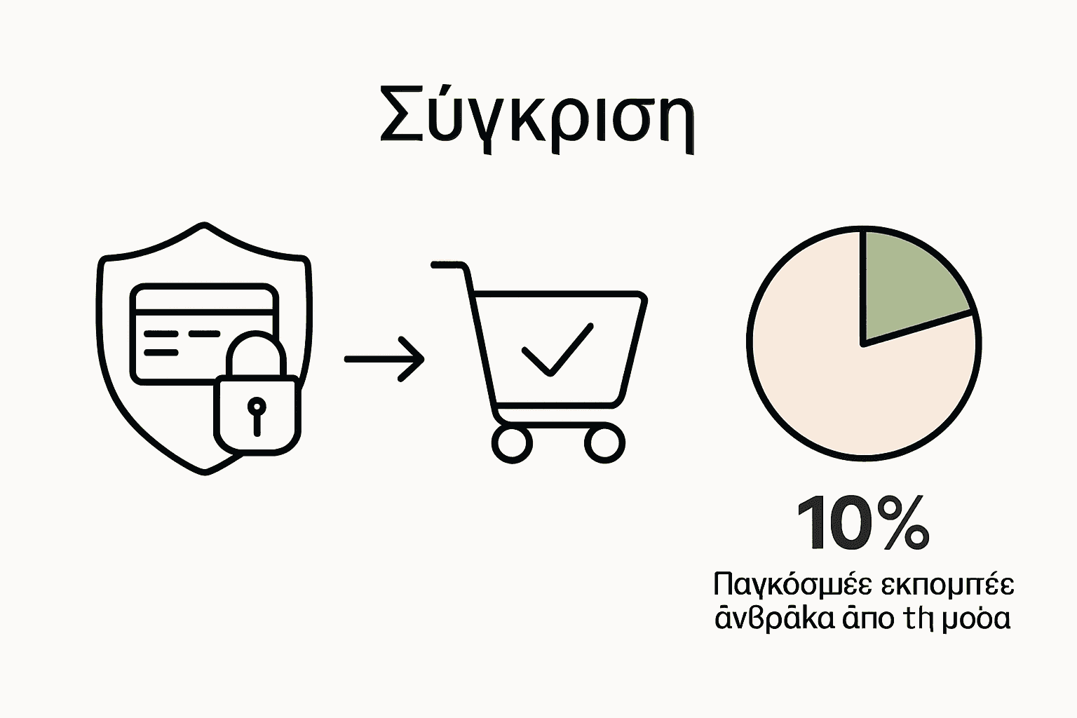 Infographic για ασφάλεια, διαδικασία αγορών και βιωσιμότητα μόδας