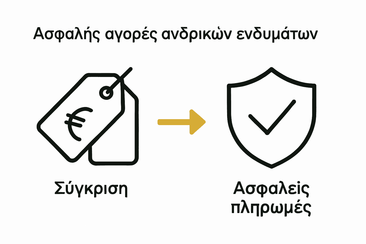 Infographic showing price comparison and secure payments steps