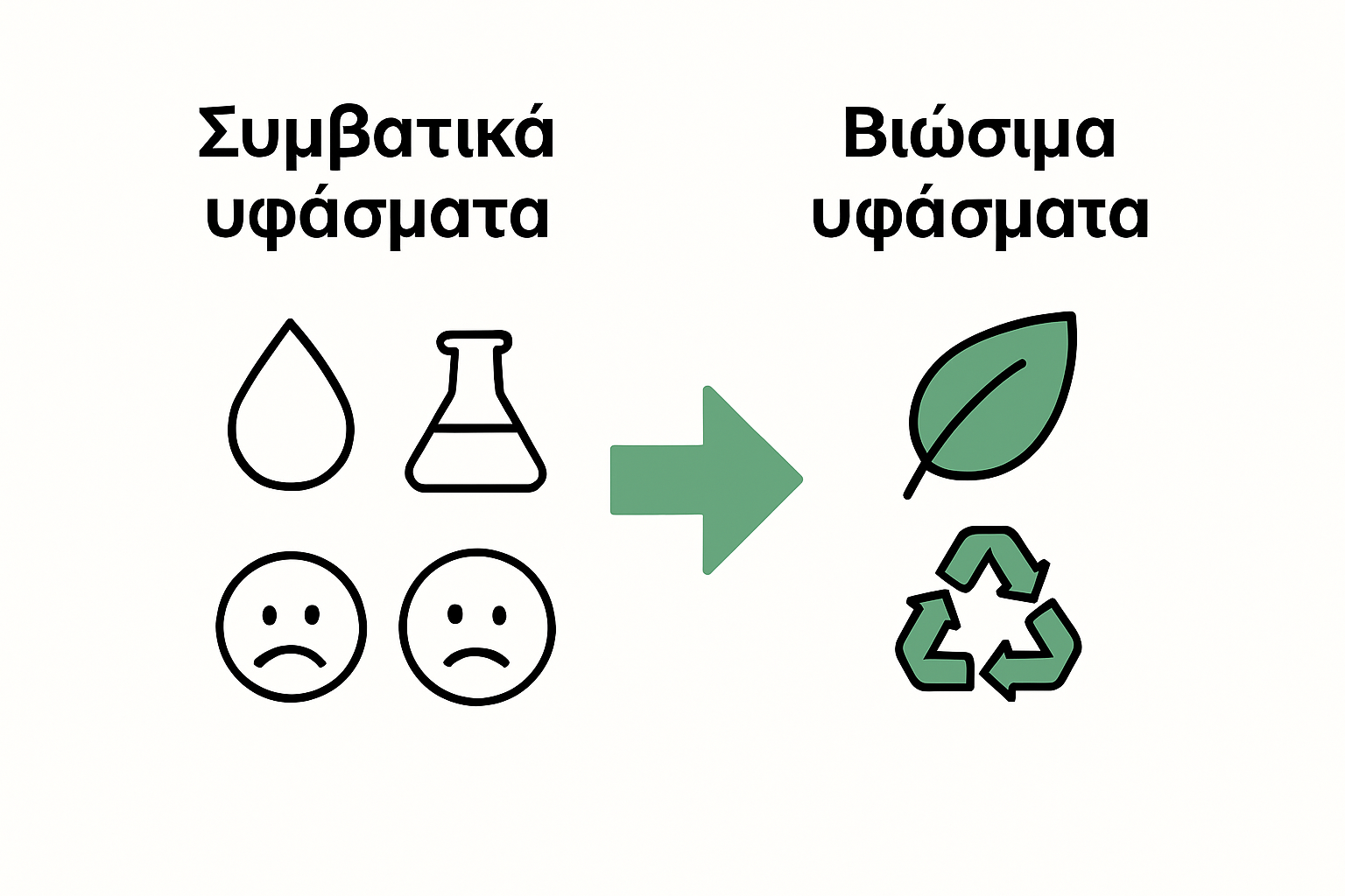 Infographic comparing conventional and sustainable textiles