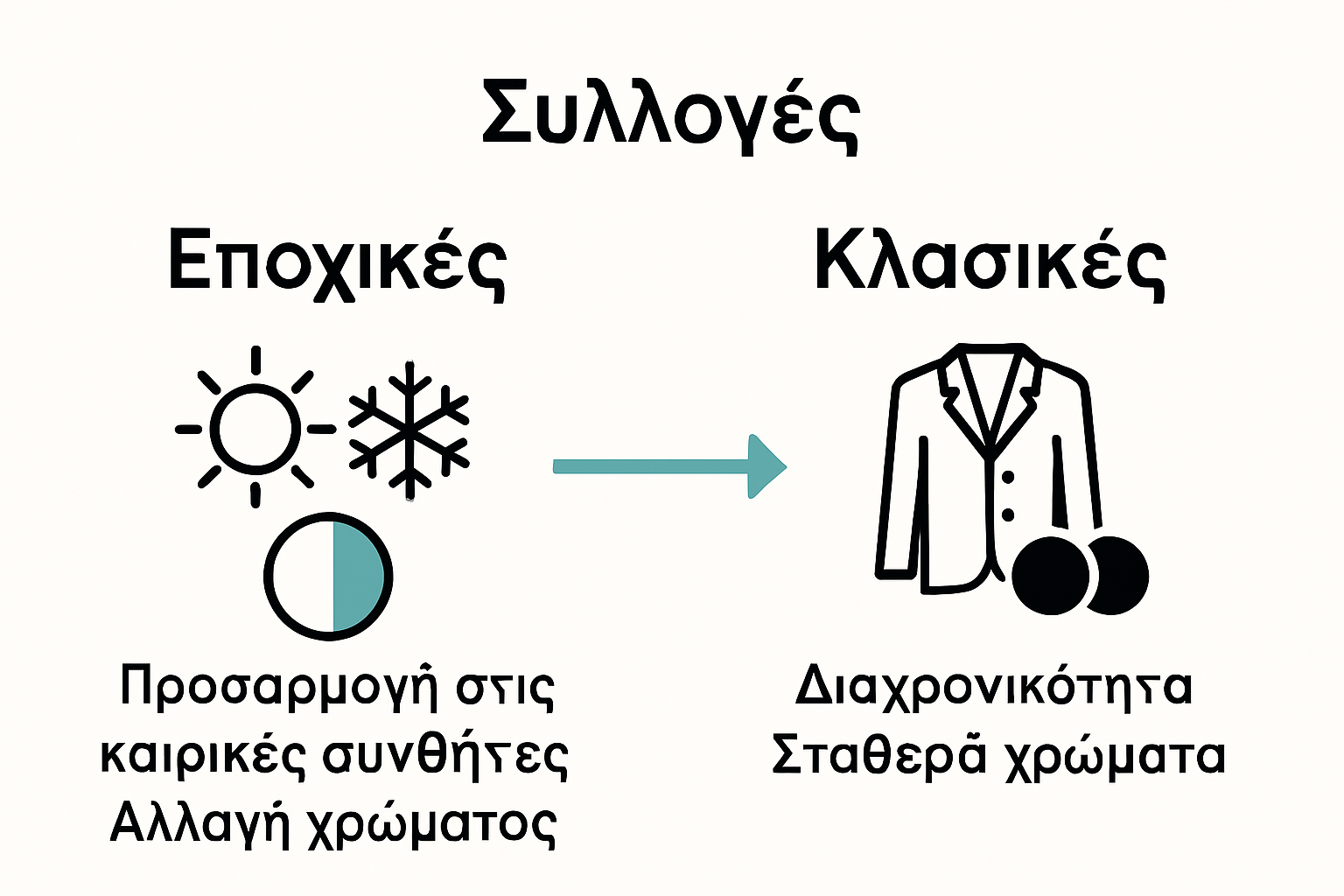 Infographic comparing seasonal and classic collections
