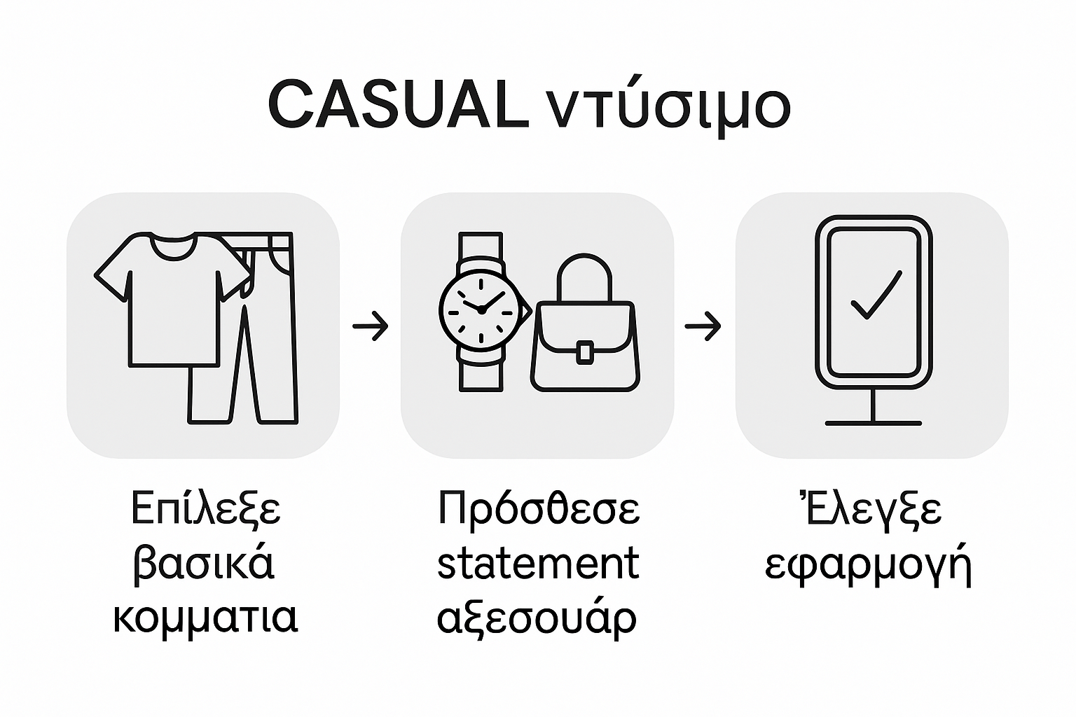 Infographic of steps for stylish casual look