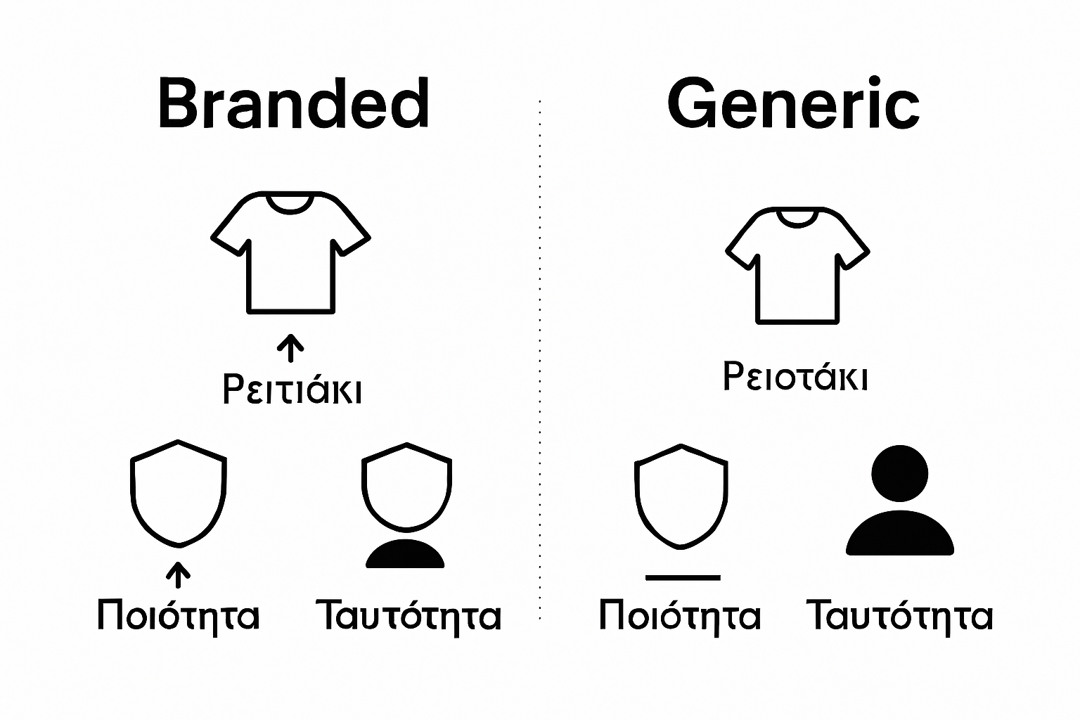 Infographic comparing branded and generic clothing