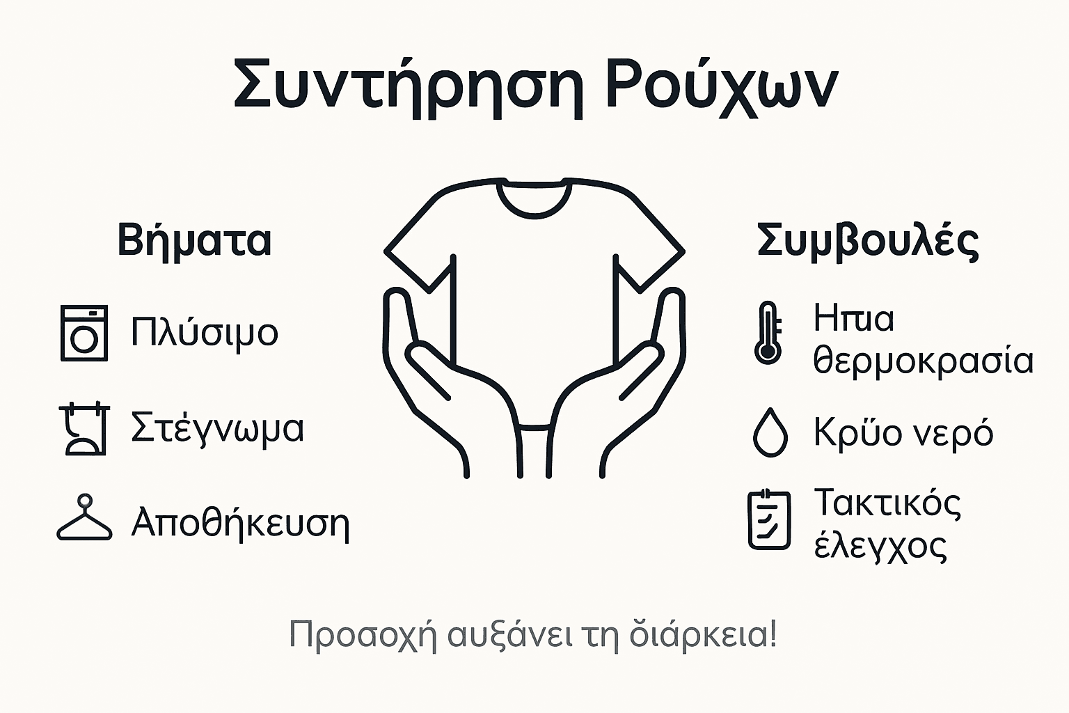 Εικονογραφημένος οδηγός με βασικές συμβουλές και μυστικά για σωστό πλύσιμο ρούχων