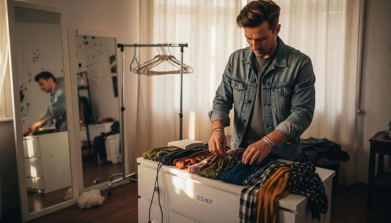 Μια fashion influencer οργανώνει τα αξεσουάρ της στο στούντιο, επιλέγοντας με προσοχή τα κομμάτια που θα ολοκληρώσουν το look της.