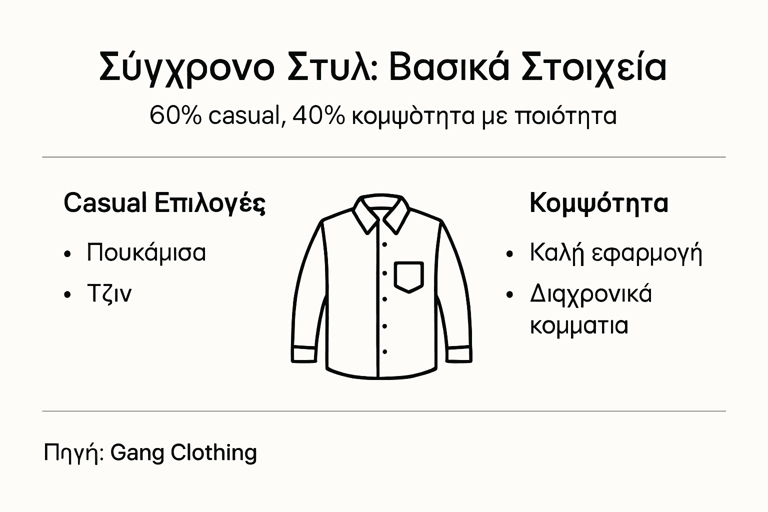Απλό infographic που παρουσιάζει τα βασικά στοιχεία του σύγχρονου στυλ.