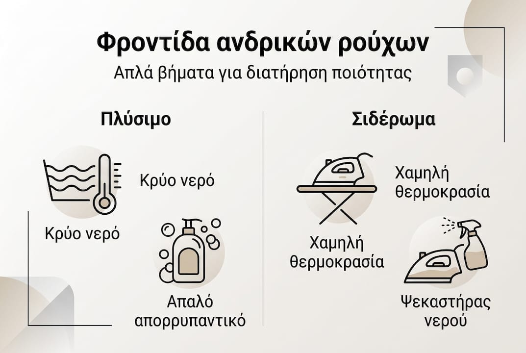 Οδηγός σε infographic: Τα πιο σημαντικά tips για τη σωστή φροντίδα των ανδρικών ρούχων