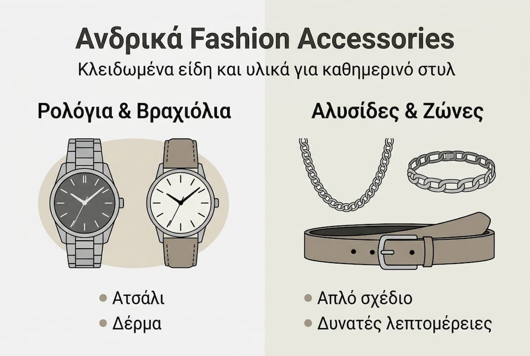 Οδηγός με τα απαραίτητα ανδρικά αξεσουάρ σε εικόνες