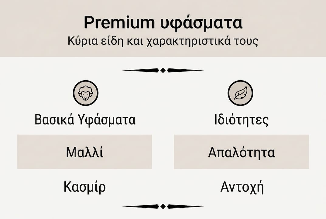 Οδηγός με τα πιο δημοφιλή είδη πολυτελών υφασμάτων σε ένα infographic