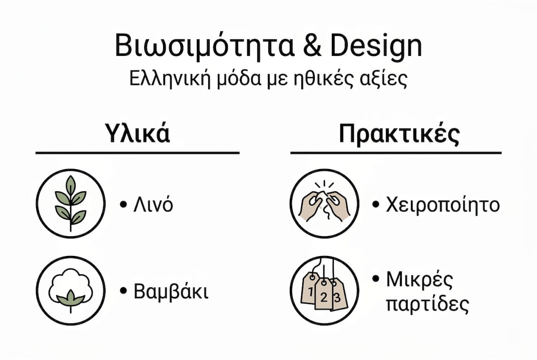 Ενημερωτικό γράφημα για τον βιώσιμο σχεδιασμό μόδας στην Ελλάδα