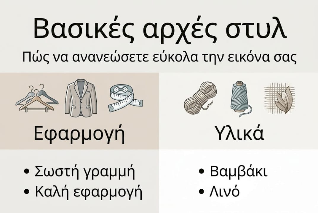 Τα βασικά στοιχεία για την ανανέωση του ανδρικού στυλ μέσα από ένα infographic