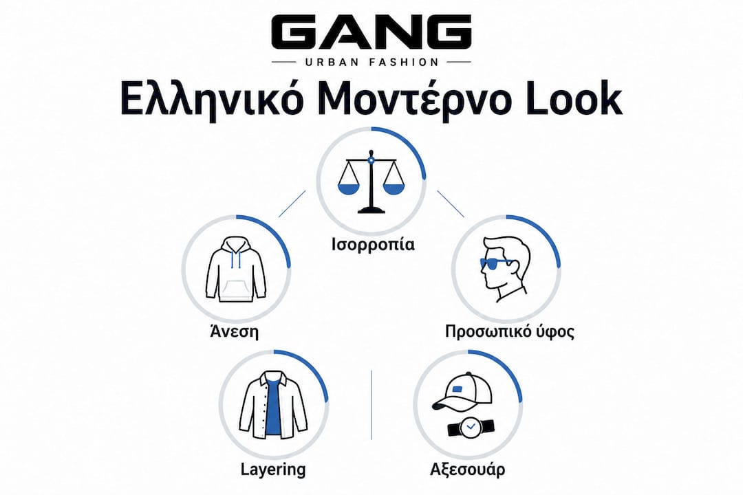 Γραφική απεικόνιση με τα βασικά επίπεδα του ανδρικού στυλ στην Ελλάδα σήμερα