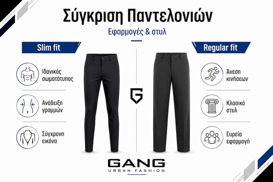 Ποιο στυλ ανδρικού παντελονιού σου ταιριάζει καλύτερα; Slim ή regular fit;