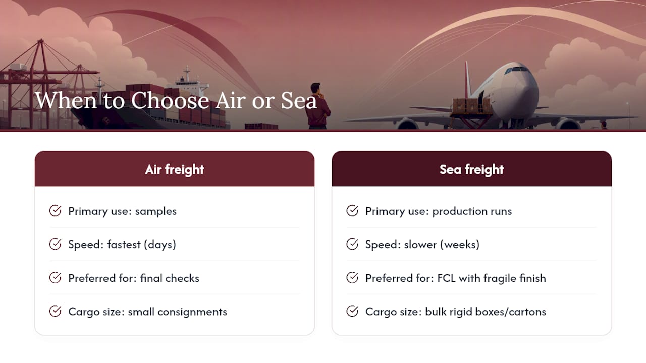 A Packaging Manufacturer's View on Air vs Sea — overview diagram