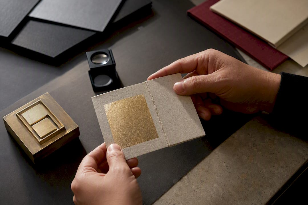 Foil test on recycled fragrance packaging board