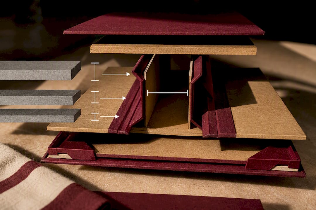 Illustration of spine clearance and board thickness