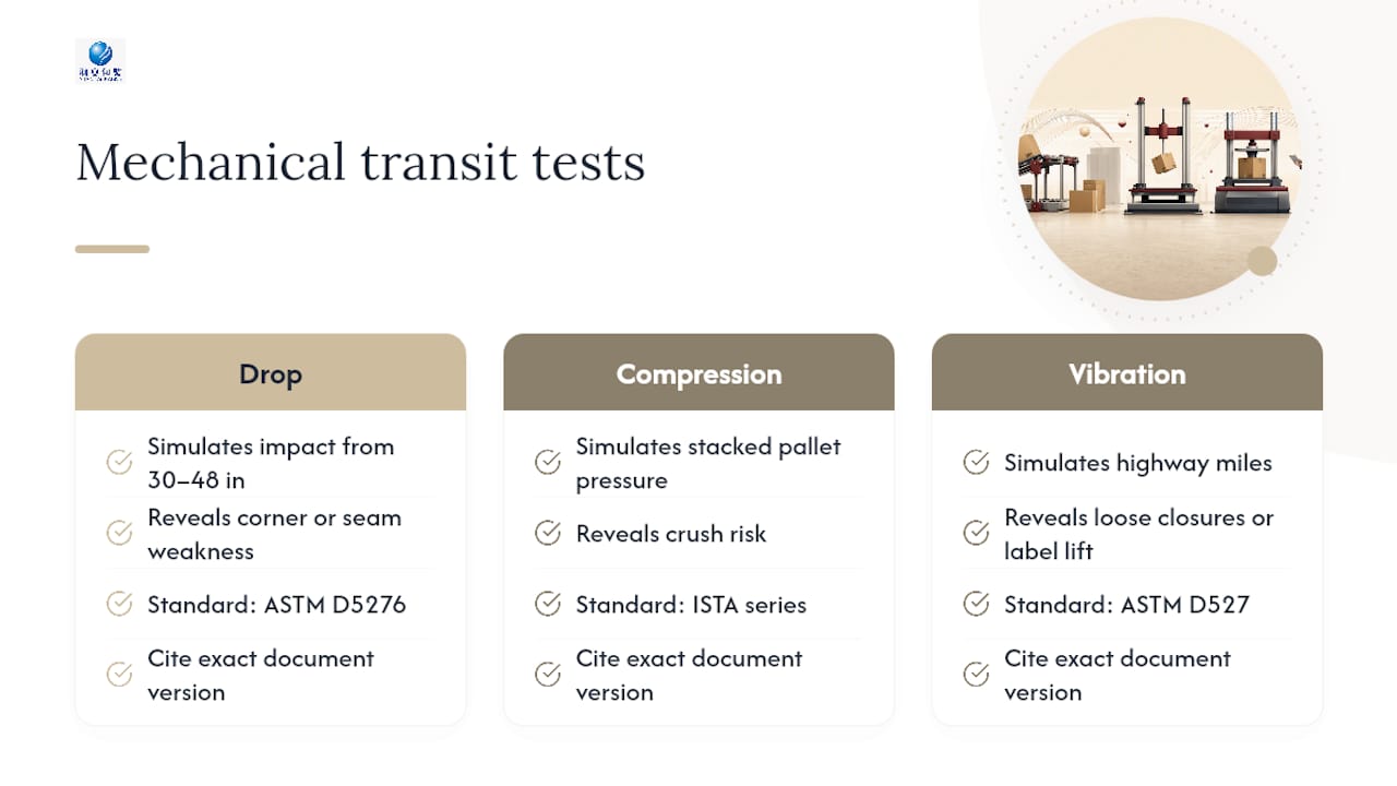 Which Mechanical Tests Prove Packaging Will Survive Shipping? — overview diagram