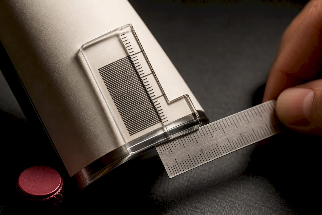 Ruler checking cosmetic label type size