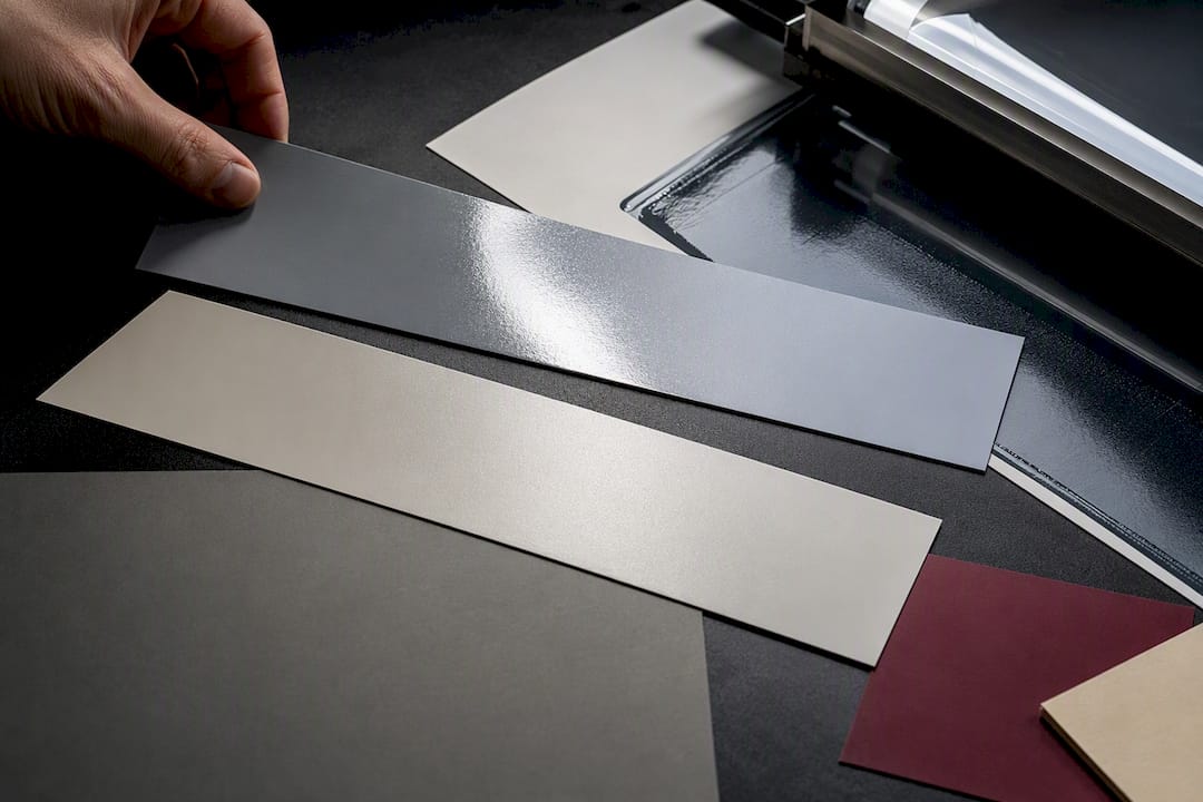 Coated packaging substrate samples under inspection