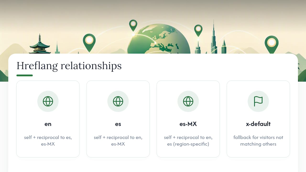 Reciprocal hreflang page relationship diagram