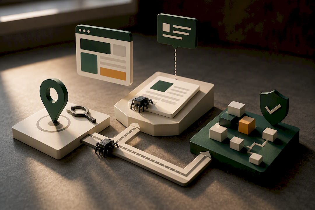 Illustration of local page crawlability process