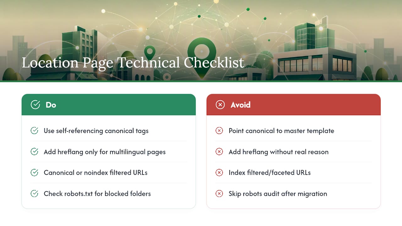 Technical SEO Details Unique to Location Pages — overview diagram
